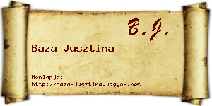 Baza Jusztina névjegykártya